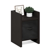 Furinno VIOLA End Table in Side Table with Storage Bins in Dark Oak