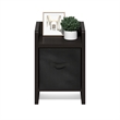 Furinno VIOLA End Table in Side Table with Storage Bins in Dark Oak
