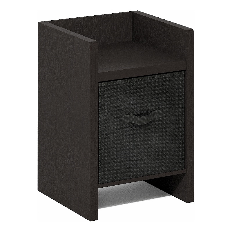 Furinno VIOLA End Table in Side Table with Storage Bins in Dark Oak