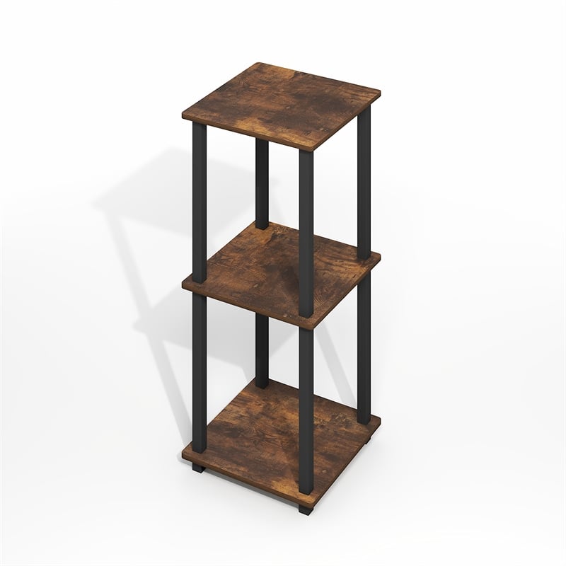 Furinno SIMPLISTIC End Table in Set of Two in Amber Oak/Black