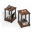 Furinno SIMPLISTIC End Table in Set of Two in Amber Oak/Black