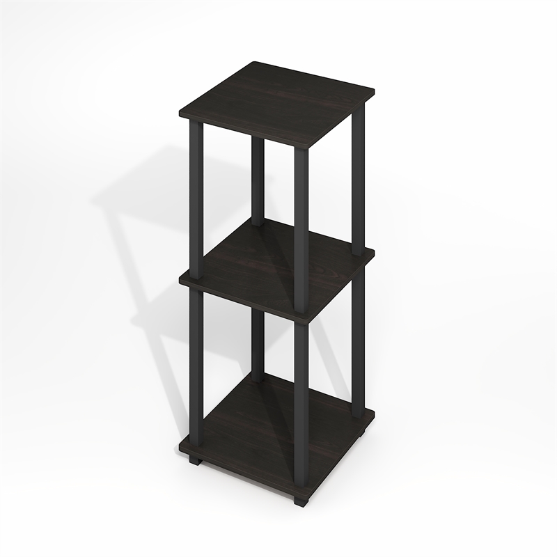 Furinno SIMPLISTIC End Table in Set of Two in Black Espresso/Black