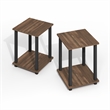 Furinno SIMPLISTIC End Table in Set of Two in Brown Walnut/Black