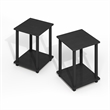 Furinno SIMPLISTIC End Table in Set of Two in Dark Americano/Black