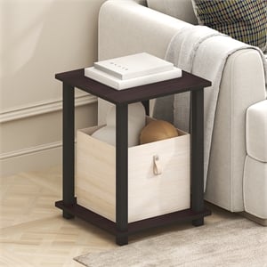 Furinno SIMPLISTIC End Table in Set of Two in Dark Mocha