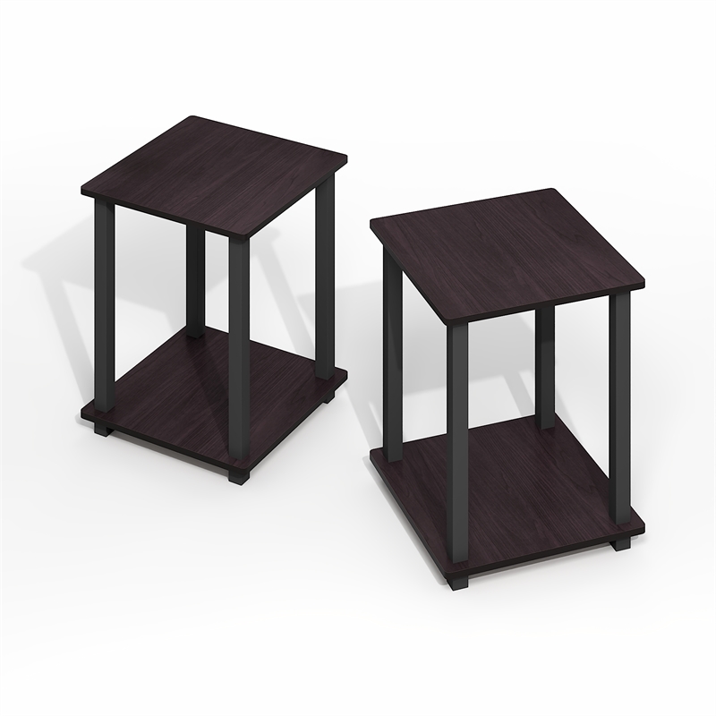 Furinno SIMPLISTIC End Table in Set of Two in Dark Mocha