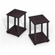 Furinno SIMPLISTIC End Table in Set of Two in Dark Mocha