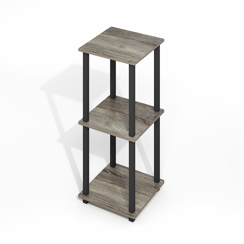 Furinno SIMPLISTIC End Table in Set of Two in Grey Oak/Black