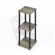 Furinno SIMPLISTIC End Table in Set of Two in Grey Oak/Black