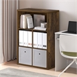 Furinno CUBICLE Closed Back Storage Organizer 5-Cube in Amber Pine