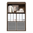 Furinno CUBICLE Closed Back Storage Organizer 5-Cube in Amber Pine