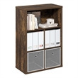 Furinno CUBICLE Closed Back Storage Organizer 5-Cube in Amber Pine