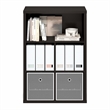Furinno CUBICLE Closed Back Storage Organizer 5-Cube in Dark Oak