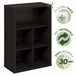 Furinno CUBICLE Closed Back Storage Organizer 5-Cube in Dark Oak
