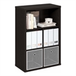 Furinno CUBICLE Closed Back Storage Organizer 5-Cube in Dark Oak