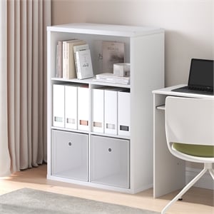 Furinno CUBICLE Closed Back Storage Organizer 5-Cube in White