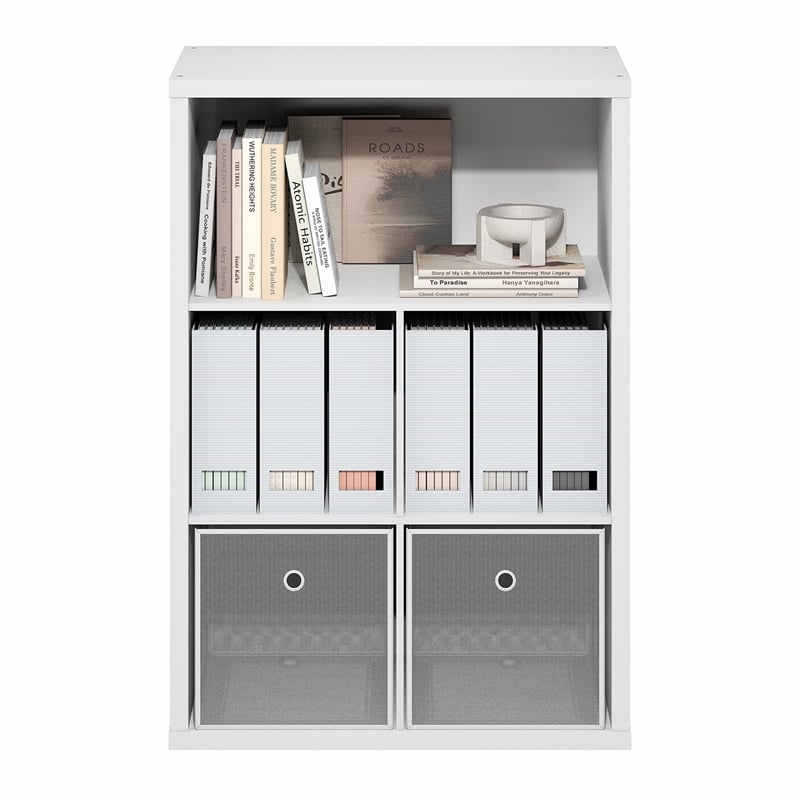 Furinno CUBICLE Closed Back Storage Organizer 5-Cube in White