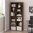 Furinno BASIC 12-Cube Open Bookcase Storage Organizer 12 x 32 x 71 in Amber Pine