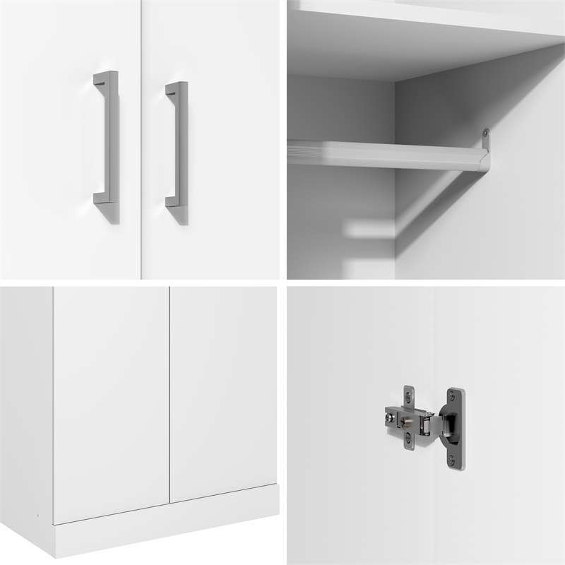 Furinno Robin Wardrobe Closet with Hanging Rod in White