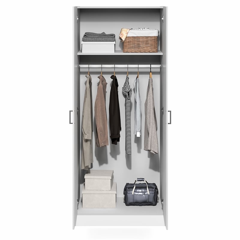Furinno Robin Wardrobe Closet with Hanging Rod in White