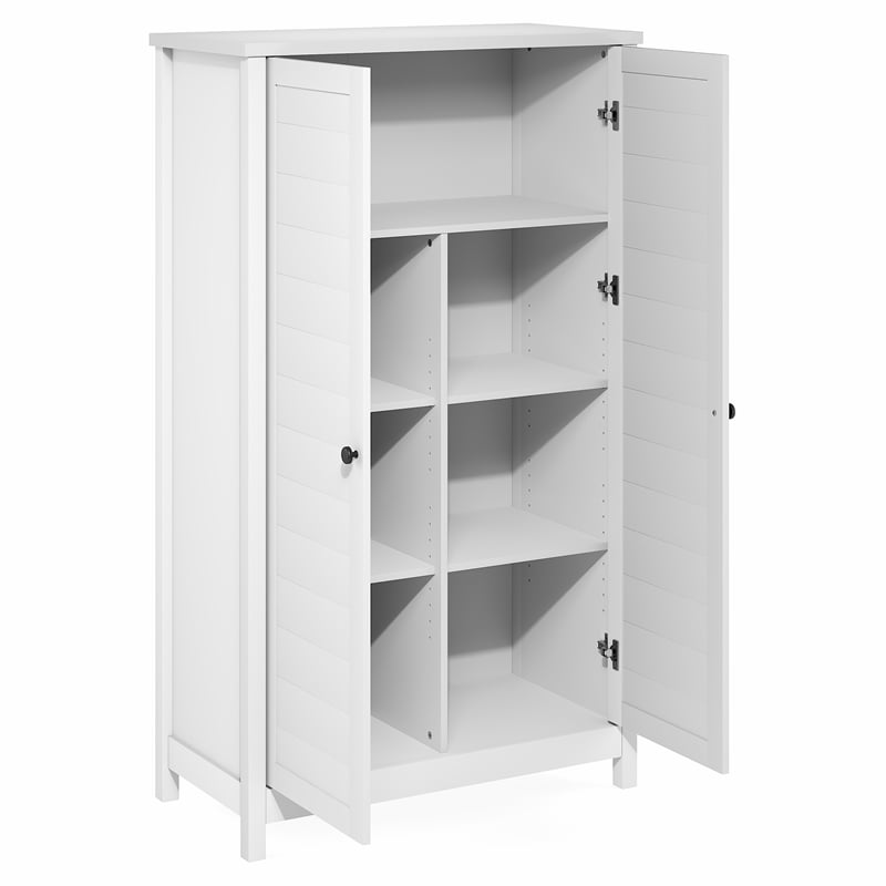 Furinno Robin Storage Kitchen Cabinet with 2 Doors 60H in White