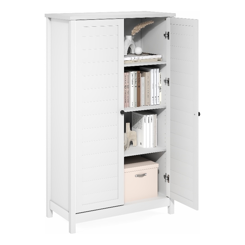 Furinno Robin Storage Kitchen Cabinet with 2 Doors 60H in White