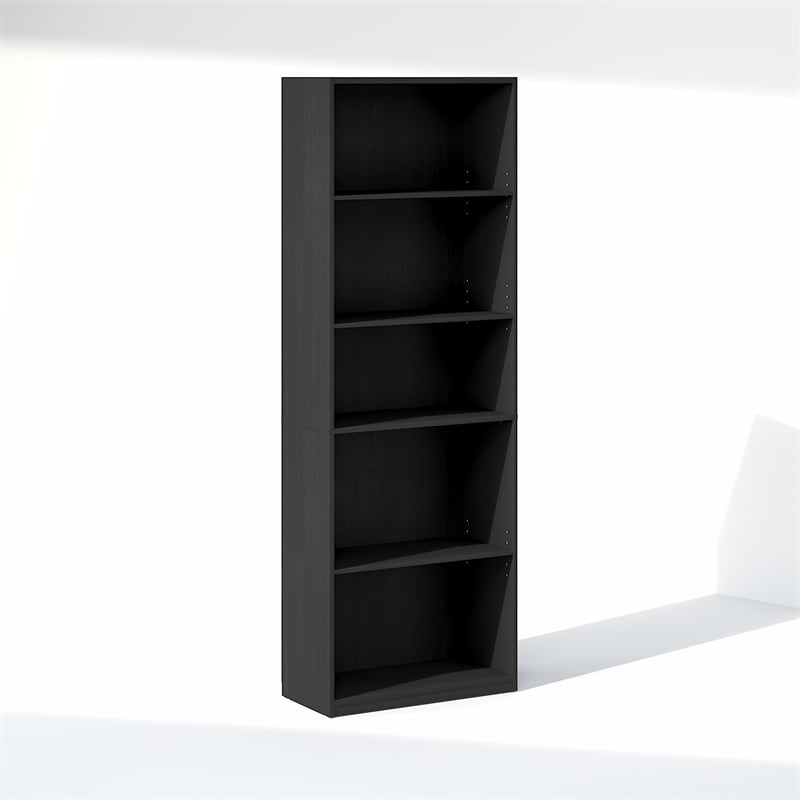 Furinno GEHRY 5-Tier Media Storage with AdJUSTable Shelves in Blackwood