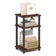 Furinno TURN-N-TUBE 3-Tier End Table Night Stand in Brown Walnut