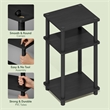 Furinno TURN-N-TUBE 3-Tier End Table Night Stand in Dark Americano