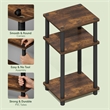 Furinno TURN-N-TUBE 3-Tier End Table Night Stand in Amber Oak