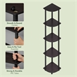 Furinno TURN-N-TUBE 5 Tier Corner Bookshelf in Dark Mocha