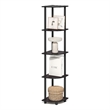 Furinno TURN-N-TUBE 5 Tier Corner Bookshelf in Dark Mocha