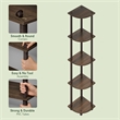 Furinno TURN-N-TUBE 5 Tier Corner Bookshelf in Black Walnut