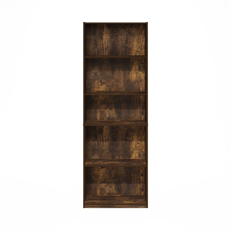 Furinno GEHRY 5-Tier Bookshelf with Adjustable Shelves in Amber Oak