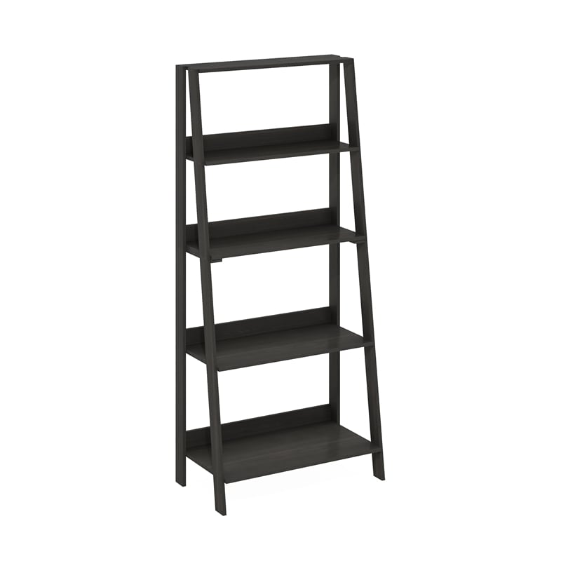 Furinno LADDER 5-Tier Ladder Display Storage Shelves in Black Espresso