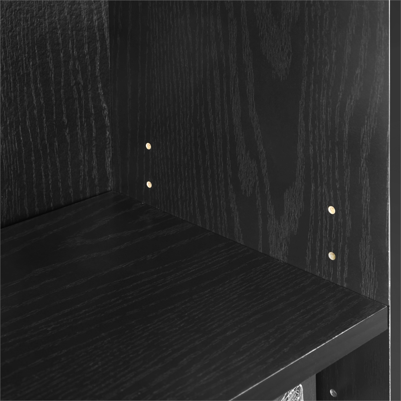 Furinno JAYA Set of 2 5-Tier Bookshelf with AdJUSTable Shelf in Black