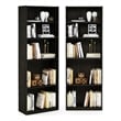 Furinno JAYA Set of 2 5-Tier Bookshelf with AdJUSTable Shelf in Espresso