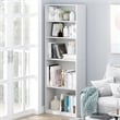 Furinno JAYA Set of 2 5-Tier Bookshelf with AdJUSTable Shelf in White