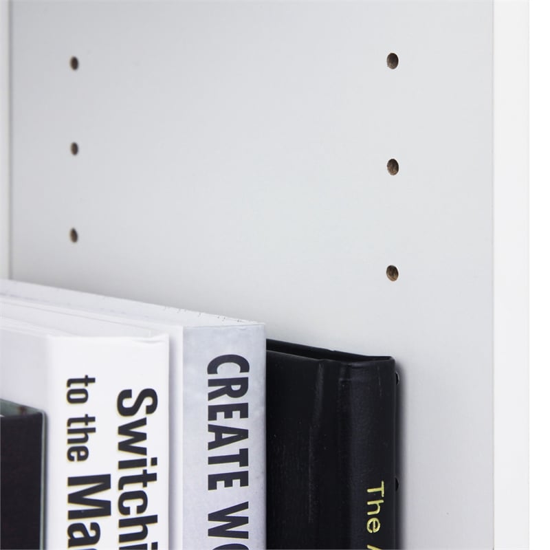 Furinno JAYA Set of 2 5-Tier Bookshelf with AdJUSTable Shelf in White