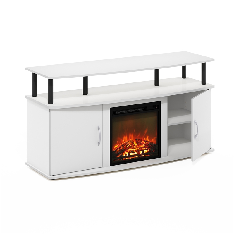Furinno JENSEN Fireplace TV Stand for TV up to 55