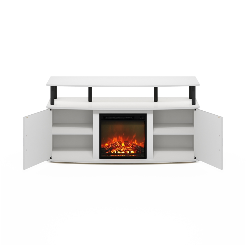 Furinno JENSEN Fireplace TV Stand for TV up to 55