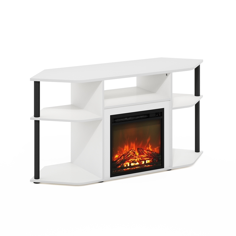 Furinno JENSEN Fireplace TV Stand with Corner for TV up to 55