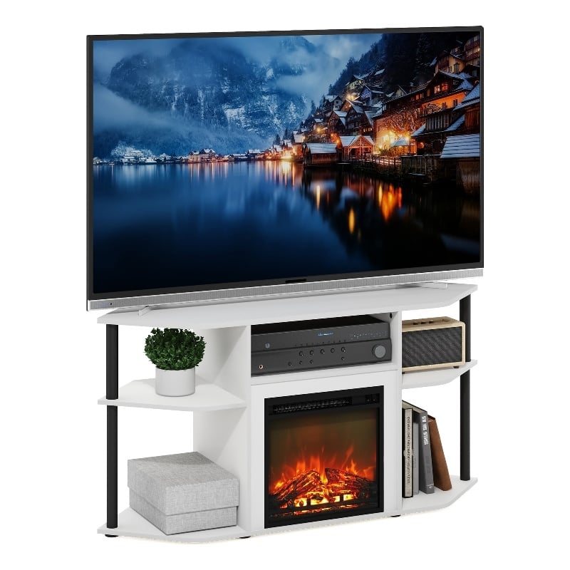Furinno JENSEN Fireplace TV Stand with Corner for TV up to 55