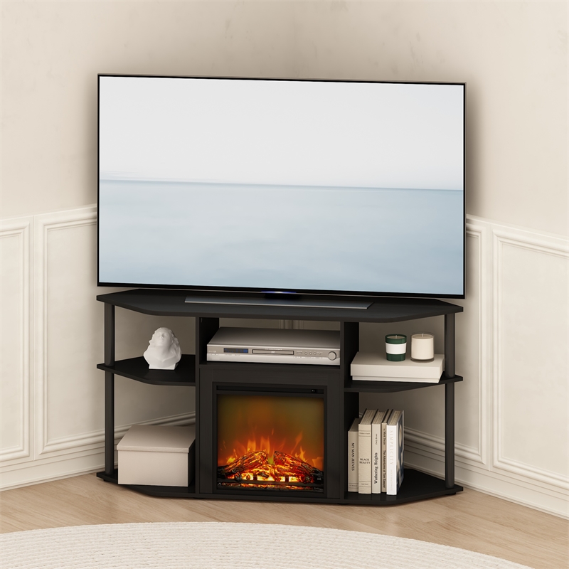 Furinno JENSEN No Heat Fireplace TV Stand for TV up to 55