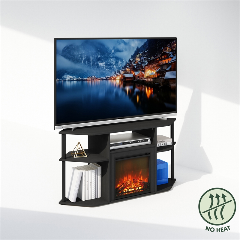 Furinno JENSEN No Heat Fireplace TV Stand for TV up to 55