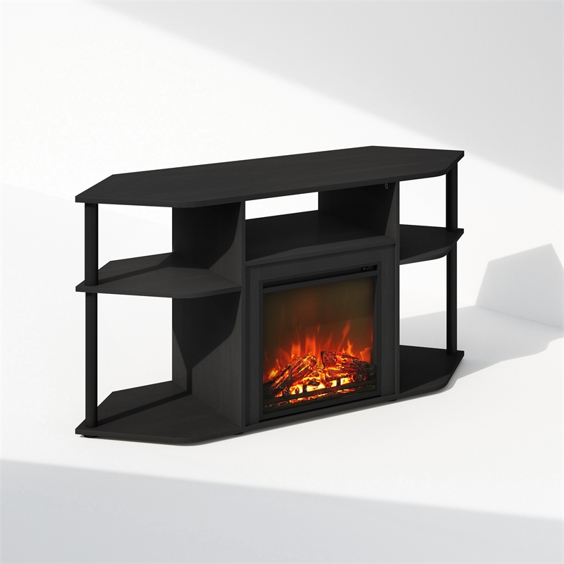Furinno JENSEN No Heat Fireplace TV Stand for TV up to 55