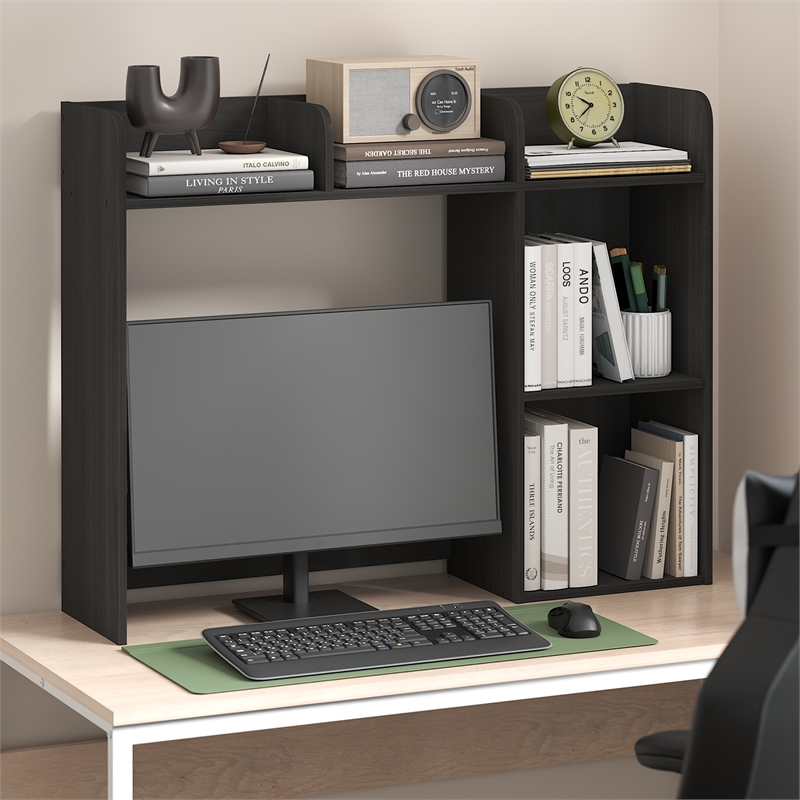 Furinno CLASSIC 5 Shelves Desk Shelf with Monitor Space in Espresso