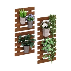 Furinno TIOMAN Set of 4 Outdoor Vertical Wall Planter in Light Wood
