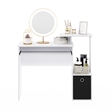 Furinno ECON Gaming Desk with Keyboard Tray and Storage Bin in Plain White