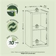 Furinno CUBICLE 2-Cube Thick Frame Reversible Open Back Bookcase Sage Green